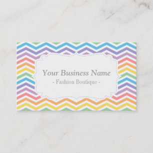 Pastell-Regenbogen-Chevron-Muster Elegante Mode Visitenkarte