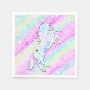 Pastell Regenbogen Diamanten & Sterne Magisches Ei Serviette