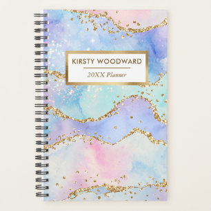 Pastell-Regenbogen-Faux-Sequin-Gold-Glitter-Achat Planer