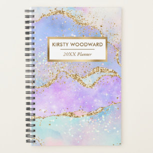 Pastell-Regenbogen-Faux-Sequin-Gold-Glitter-Achat Planer