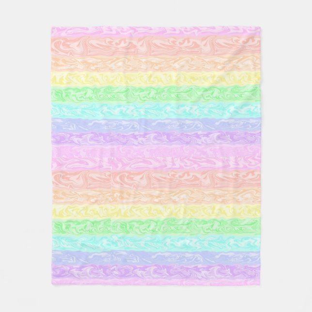 Pastell Regenbogen  Fleecedecke (Vorderseite)