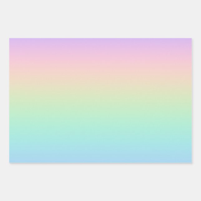 Pastell Regenbogen Geschenkpapier Set (Vorderseite)