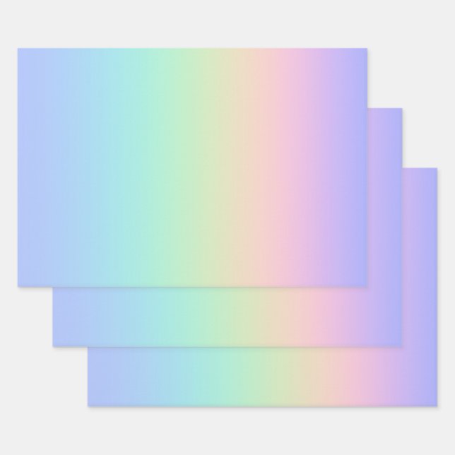 Pastell Regenbogen Geschenkpapier Set (Set)