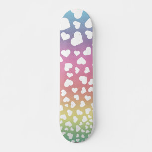 Pastell Regenbogen-Herzen für sie Skateboard