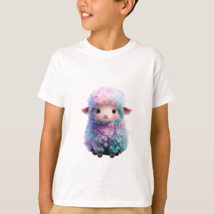 Pastell-Regenbogen-Lamm aus lockiger Wolle für Kin T-Shirt