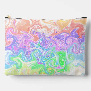 Pastell-Regenbogen-Marmor-Wirbel-Abstraktkunst Zubehörtasche