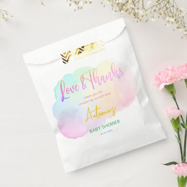 Pastell Regenbogen-Obro-Babydusche Geschenktütchen (Versiegelt)