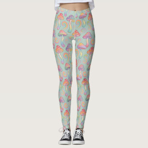 Pastell-Regenbogen-Pilz-Muster Leggings