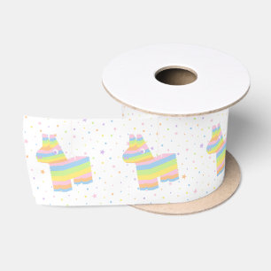 Pastell-Regenbogen-Pinata-Geburtstagsband Satinband