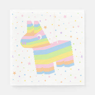 Pastell-Regenbogen-Piñata-Serviette für Geburtstag Serviette
