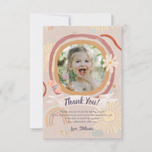 Pastell-Regenbogen-Rosa-Birthday-Foto-Dankeschön-K Dankeskarte