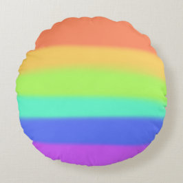 Pastell-Regenbogen Rundes Kissen