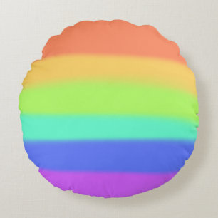 Pastell-Regenbogen Rundes Kissen