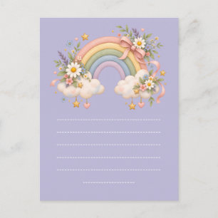 Pastell-Regenbogen-Schreibwaren  Feiertagspostkarte