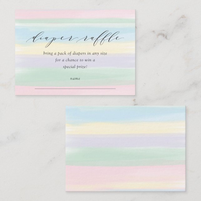 Pastell-Regenbogen Streifen Diaper Umschließung Ca Begleitkarte (Vorne/Hinten)