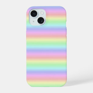Pastell Regenbogen Streifen - Muster iPhone 15 Hülle