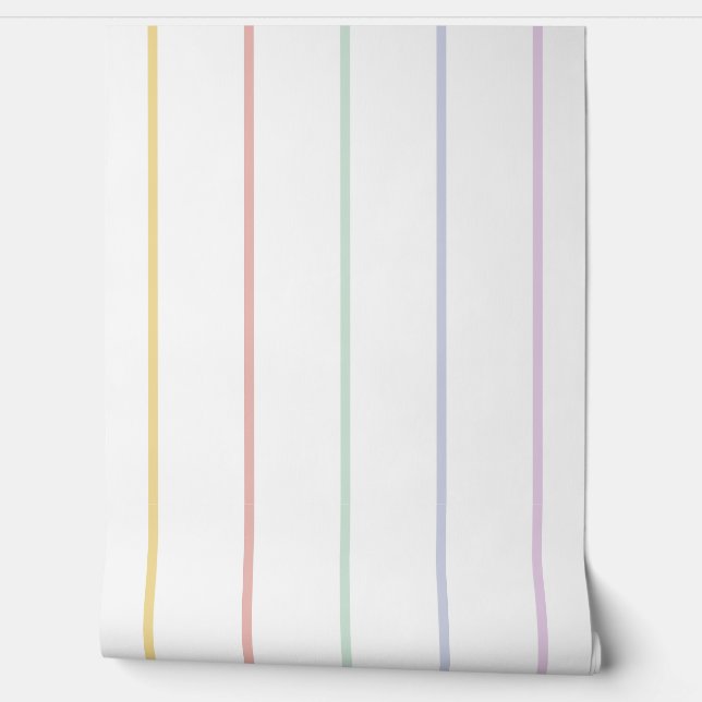Pastell-Regenbogen-Streifen Tapete (Abrollen)