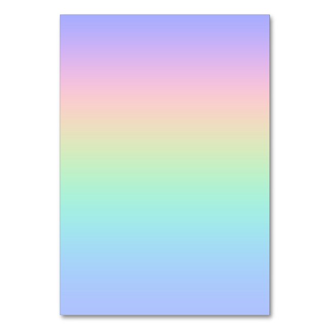 Pastell Regenbogen Tischnummer (Vorderseite)