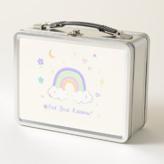 Pastell-Regenbogen-Träume-Lunchbox Metall Brotdose