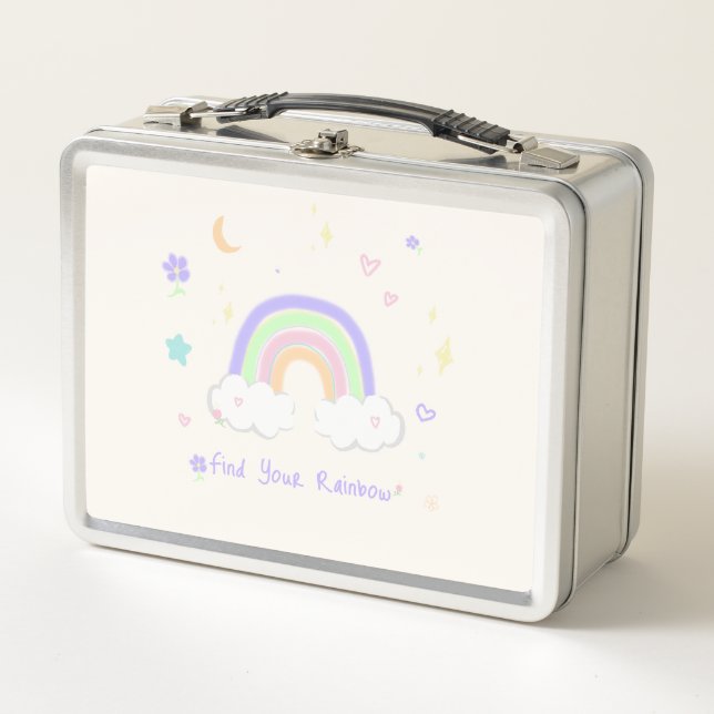 Pastell-Regenbogen-Träume-Lunchbox Metall Brotdose (Vorderseite)
