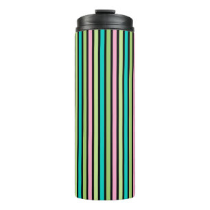 Pastell-Regenbogen Vertikale Linien Geometrisch Pi Thermosbecher