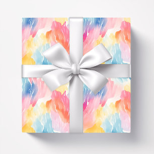Pastell-Regenbogen-Wasserfarben-Abstrakt Geschenkpapier
