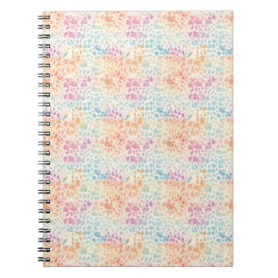 Pastell-Regenbogen-Wasserfarben-Leoparden-Druck Notizblock