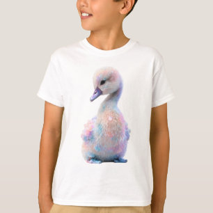 Pastell-Regenbogen-Watercolor-Schwan-Cygnet-Kinder T-Shirt