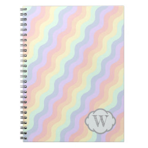 Pastell-Regenbogen-Wellen-Notizbuch Notizblock