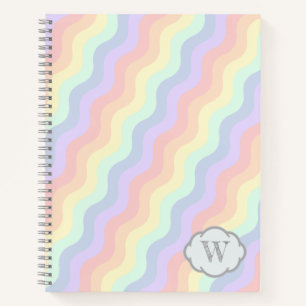 Pastell-Regenbogen-Wellen Spiralblock Notizbuch
