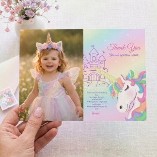 Pastell-Regenbogen-Zauberhafte-Birthday-Dankeschön Feiertagskarte
