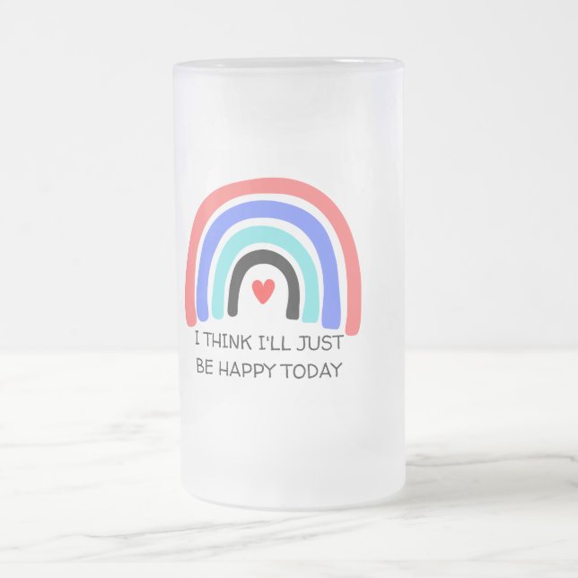 Pastell-Regenbogen-Zitat-Tasse Mattglas Bierglas (Mittel)
