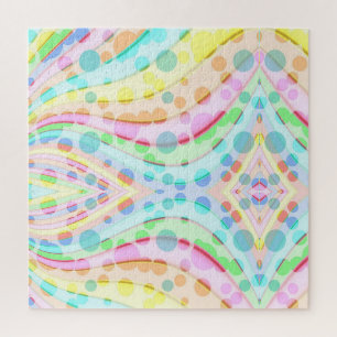 Pastell-Regenbogenbänder und -Blasen Puzzle