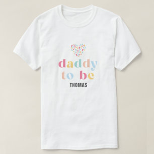 Pastell-Regenbogenfarben Baby Shower Daddy-to-be T-Shirt