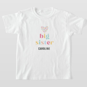 Pastell-Regenbogenfarben Baby Shower Große Schwest T-Shirt