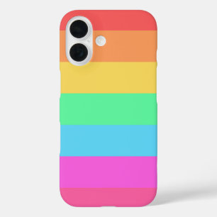 Pastell-Regenbogenfarben-Streifen-Design iPhone 16 Hülle