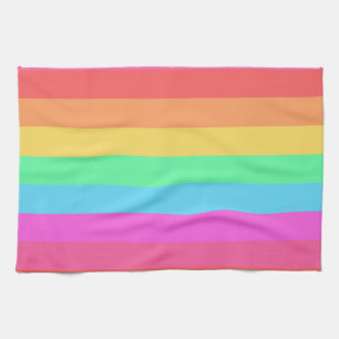 Pastell-Regenbogenfarben-Streifen-Design Geschirrtuch