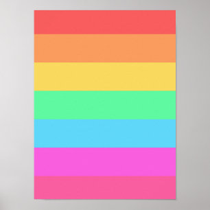 Pastell-Regenbogenfarben-Streifen-Design  Poster