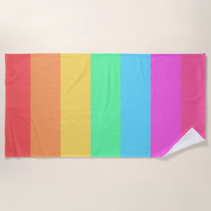 Pastell-Regenbogenfarben-Streifen-Design  Strandtuch