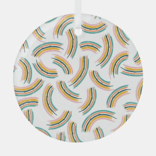 Pastell-Regenbogenlinien: Nahtloses Vintage-Muster Ornament Aus Glas