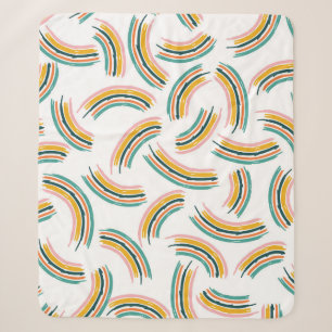 Pastell-Regenbogenlinien: Nahtloses Vintage-Muster Sherpadecke