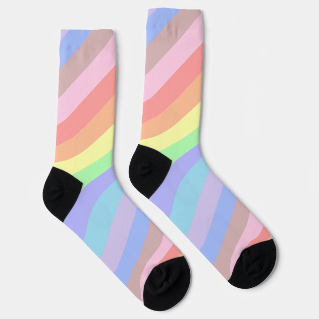 Pastell-Regenbogenstreifen Socken (Rechts)