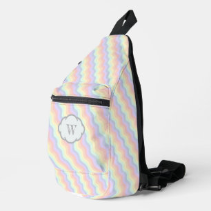 Pastell-Regenbogenwellen Crossbody Bag