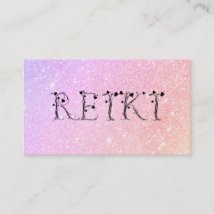 *~* Pastell-REIKI Efeu-Typografie abstrakt Visitenkarte