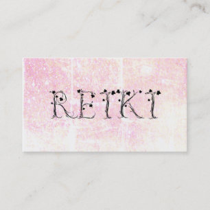*~* Pastell-REIKI Efeu-Typografiegrunge-Glitzer Visitenkarte