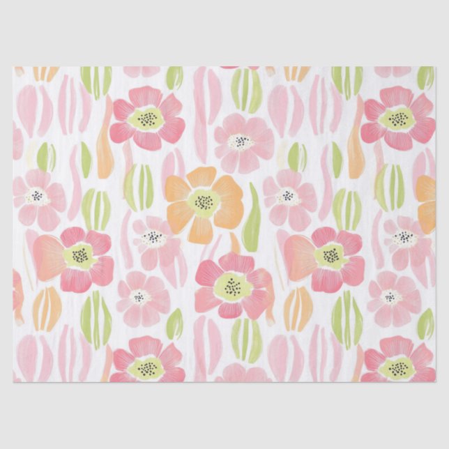 Pastell-Retro-Blumen (1) Seidenpapier (Vorderseite)