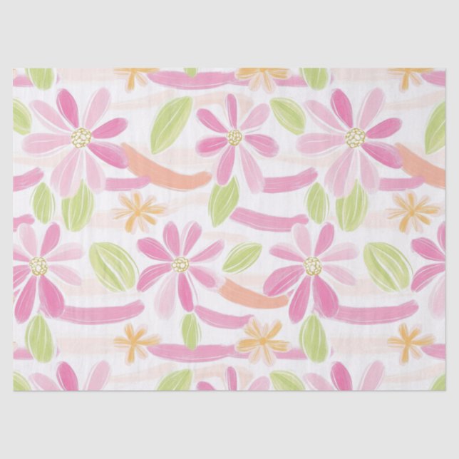 Pastell-Retro-Blumen (2) Seidenpapier (Vorderseite)