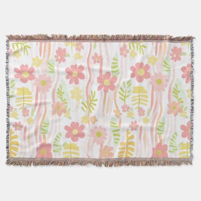 Pastell-Retro-Blumen (3) Decke (Vorderseite)