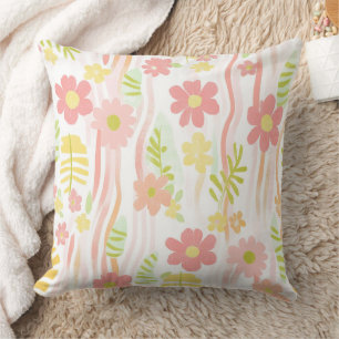 Pastell-Retro-Blumen (3) Kissen