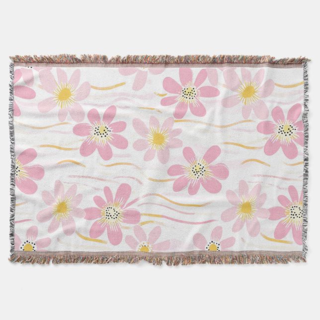 Pastell-Retro-Blumen (4) Decke (Vorderseite)